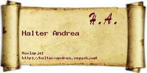 Halter Andrea névjegykártya